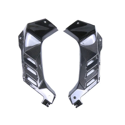 Coppia di cover laterali in carbonio per moto, ricambio tuning Da300Cavalli