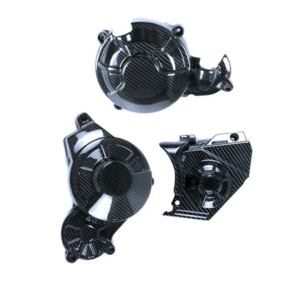 Paracarter moto in fibra di carbonio nero lucido, accessorio tuning Da300Cavalli