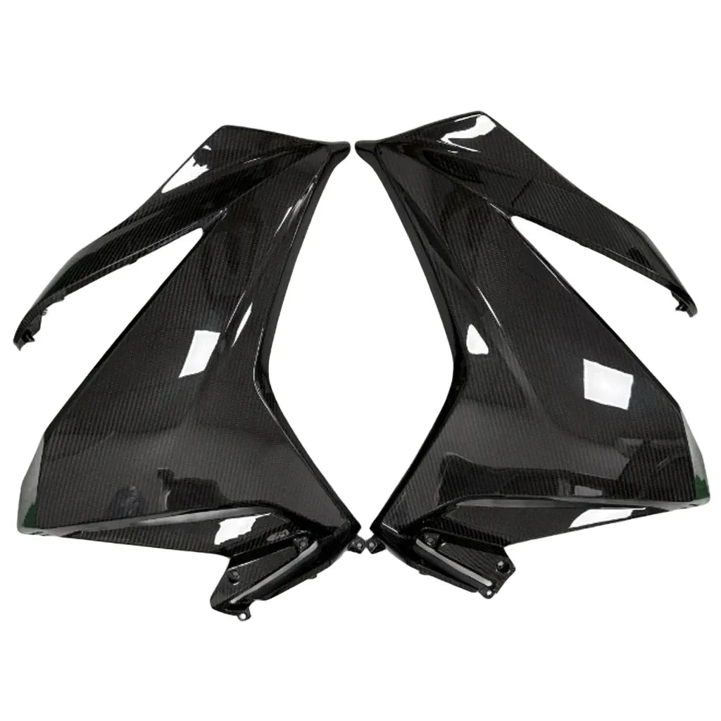 Carene moto in fibra di carbonio nero lucido per tuning Da300Cavalli