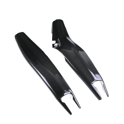 Coppia carene moto in fibra di carbonio, ricambio tuning Da300Cavalli, fondo bianco