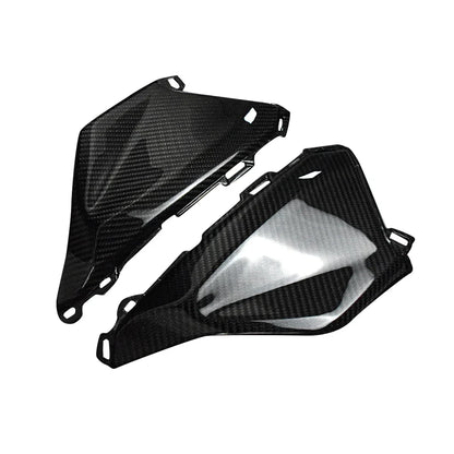 Coppia di carene laterali moto in carbonio lucido per tuning, ricambi Da300Cavalli