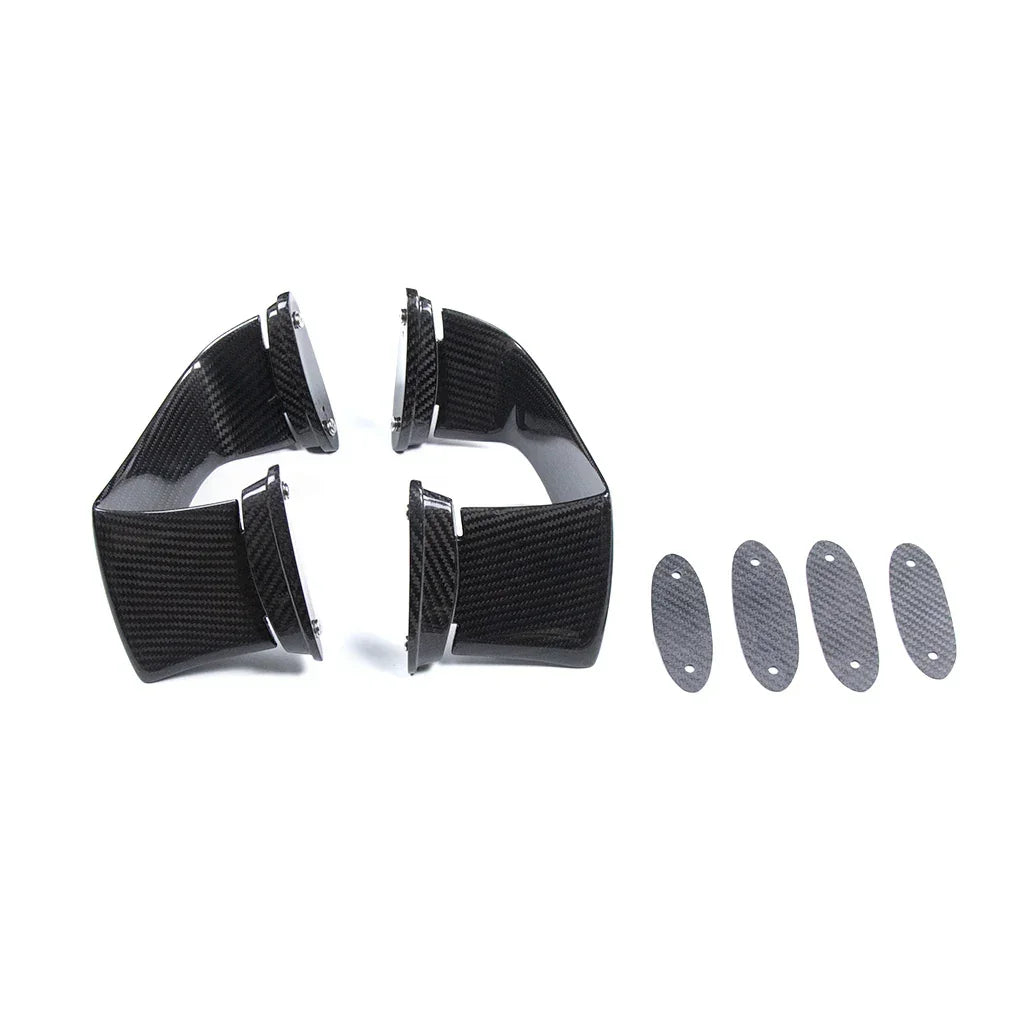 Kit prese aria in carbonio per tuning auto, con quattro coperture, su fondo bianco, Da300Cavalli