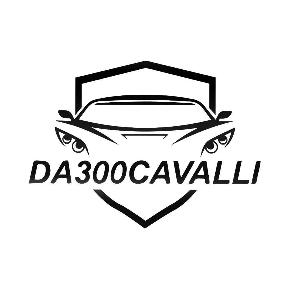 Logo Da300Cavalli con vettura stilizzata, ideale per tuning auto e ricambi online.