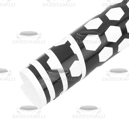 Adesivo auto nido d'ape nero e bianco, tuning fari, Da300Cavalli