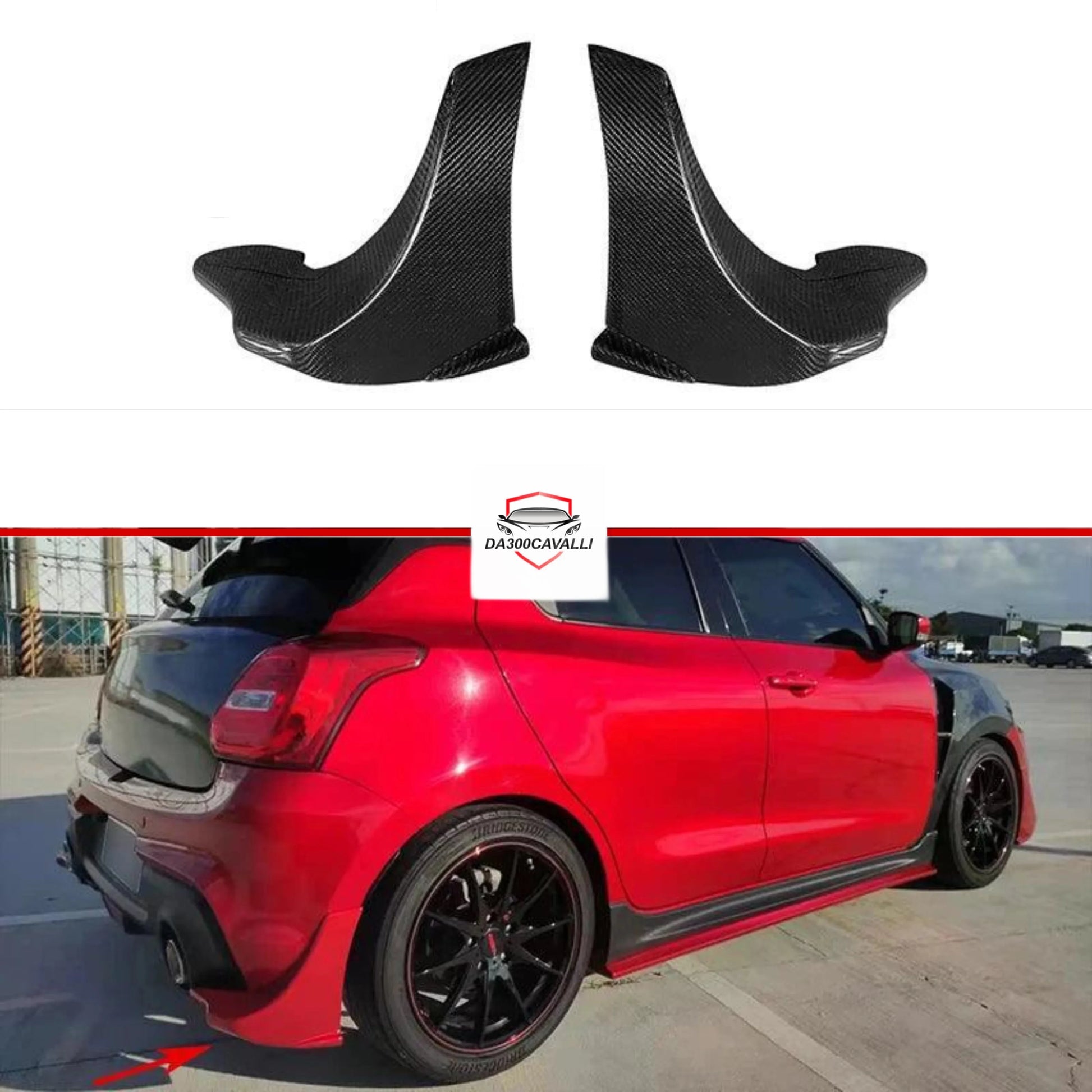 appendici-aerodinamiche-posteriori-suzuki-swift-2018-2024-fibra-di-carbonio-da300cavalli-1 - Da300Cavalli