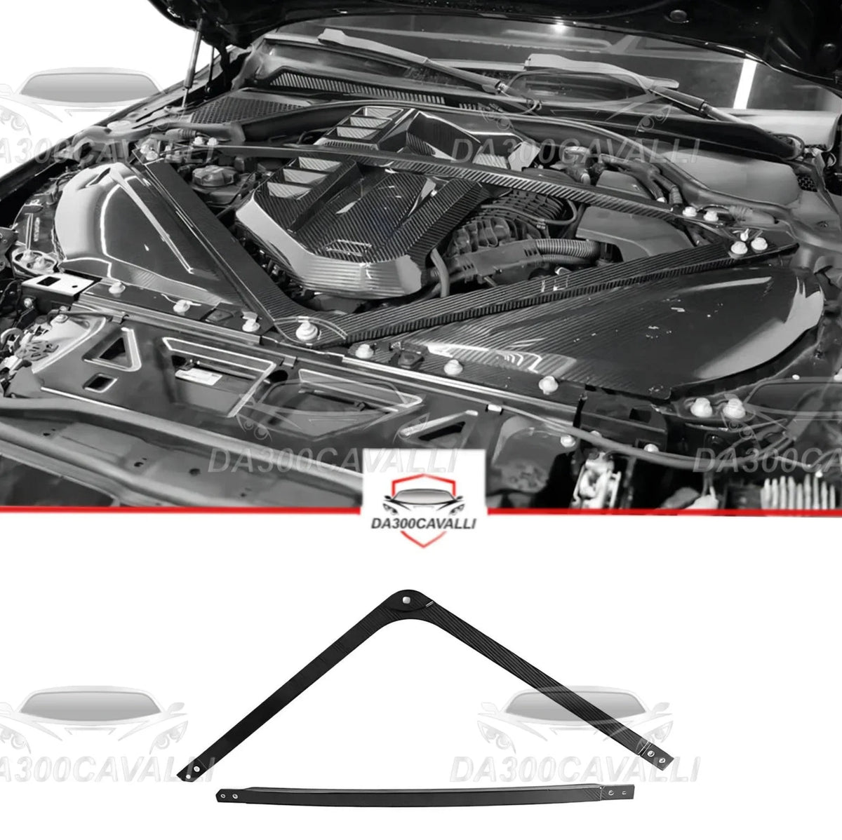 Barre Anti Torsione Cofano BMW M3 M4 G80 G82 G83 Fibra Di Carbonio — Da300Cavalli
