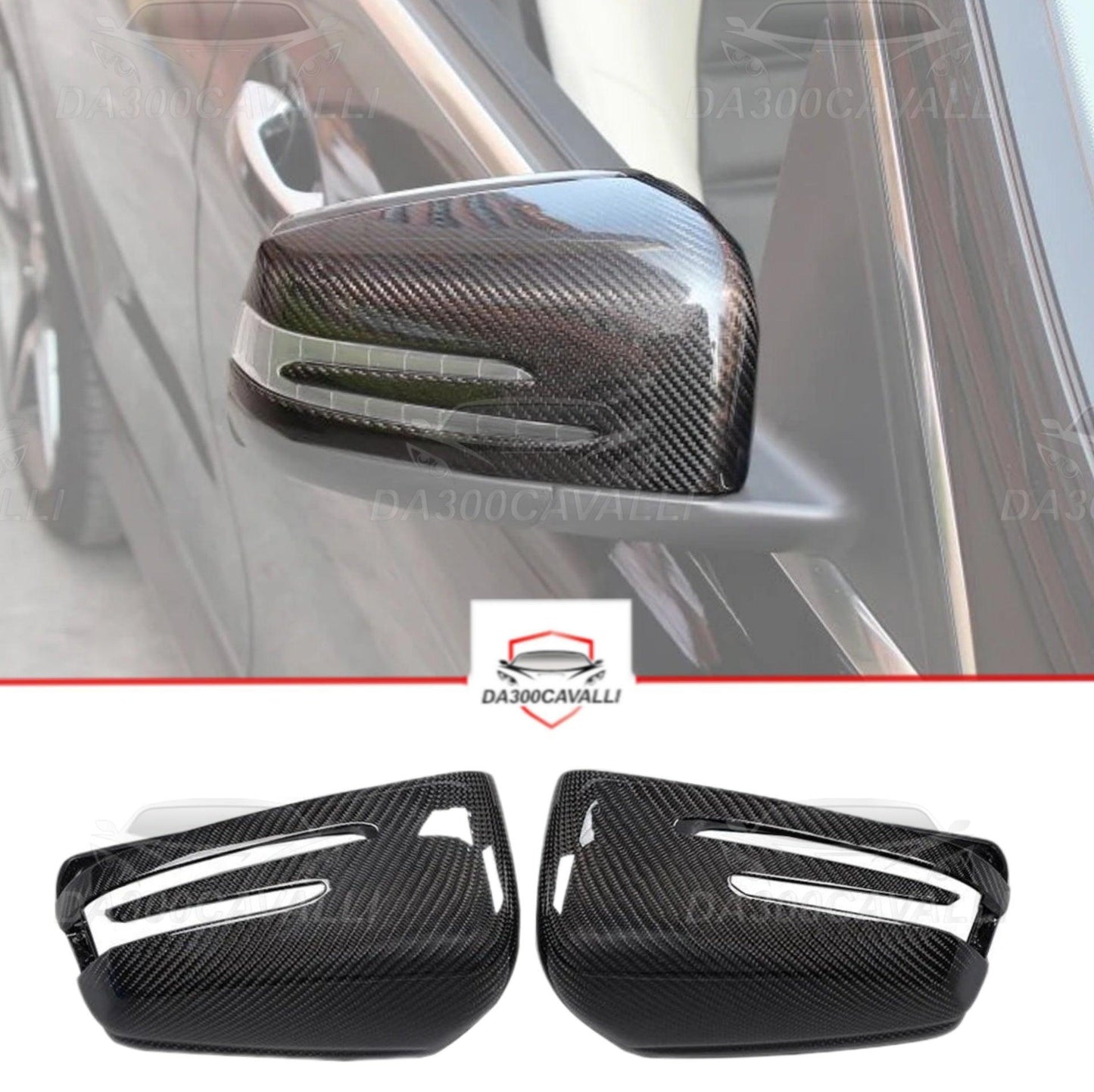 Calotte Specchietti Mercedes Classe A B C CLA CLS E GLA GLK W204 W117 W176 W207 W212 W218 W246 X156 Fibra Di Carbonio - Da300Cavalli