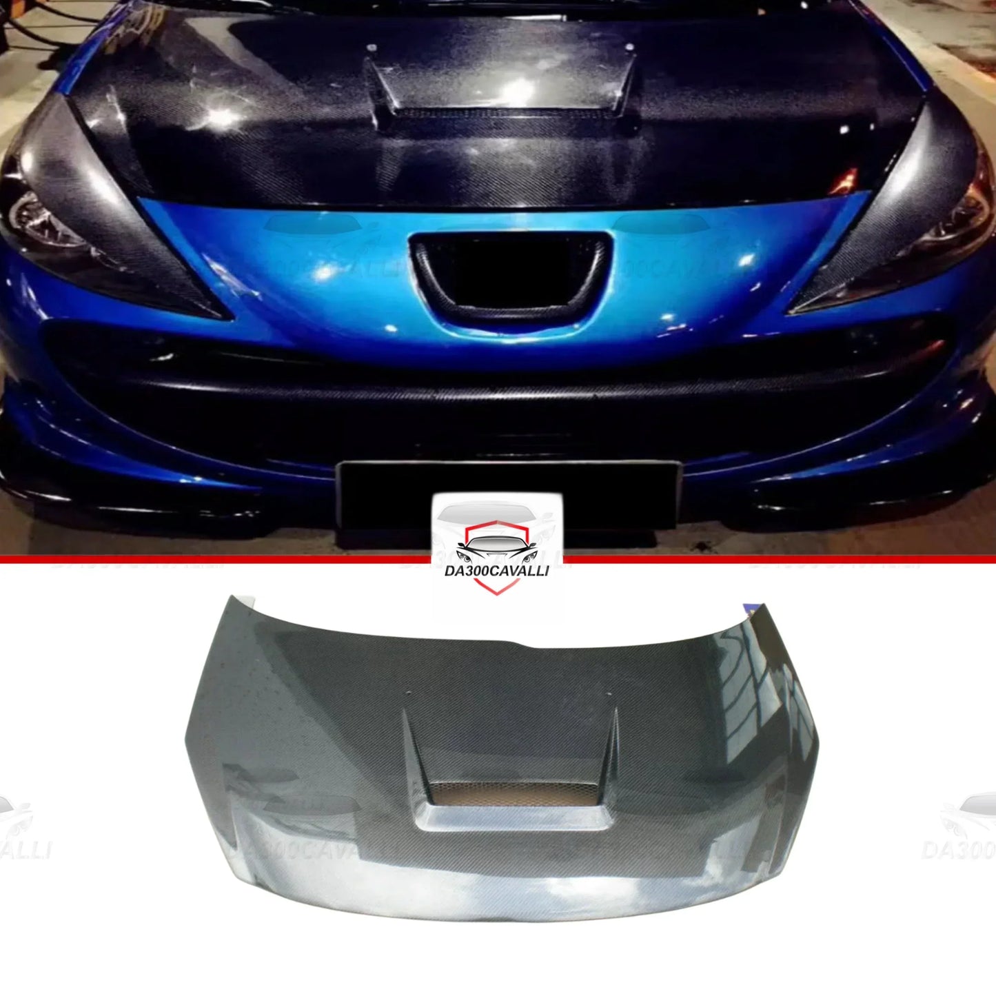 cofano-peugeot-207-fibra-di-carbonio-da300cavalli-1 - Da300Cavalli