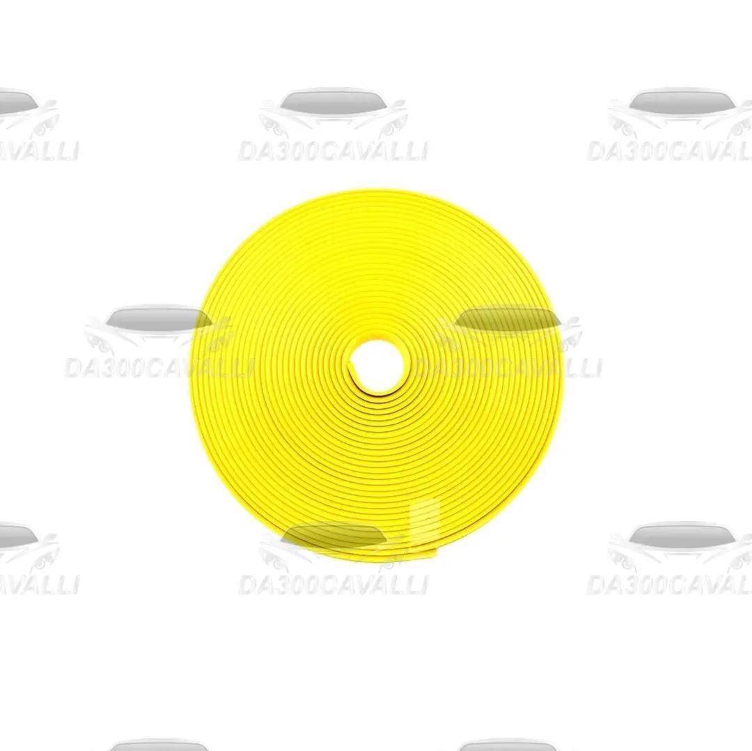 Rotolo giallo contorno cerchio auto tuning Da300Cavalli, accessorio decorativo