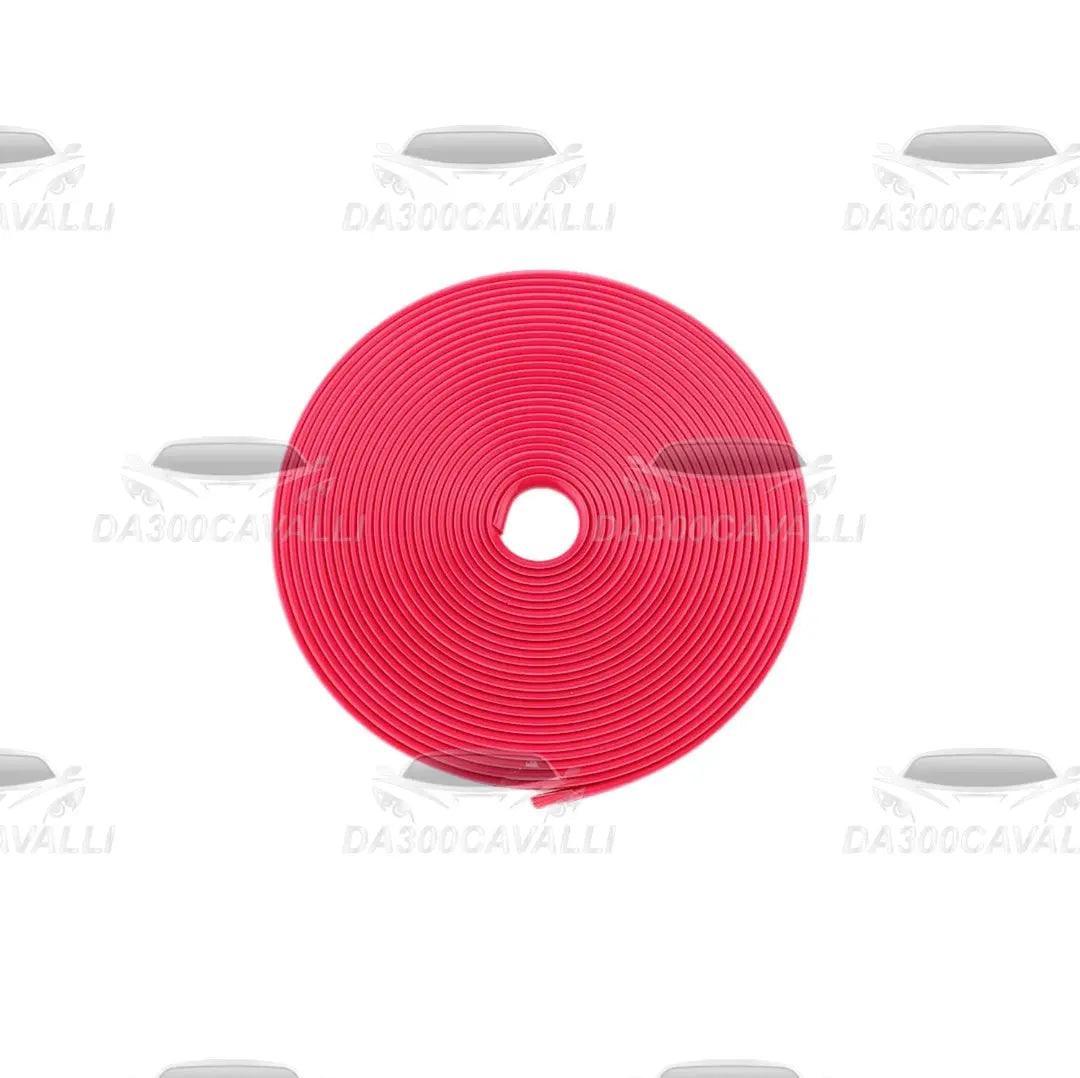 Profilo contorno cerchio auto tuning rosso, rotolo 8 metri, Da300Cavalli