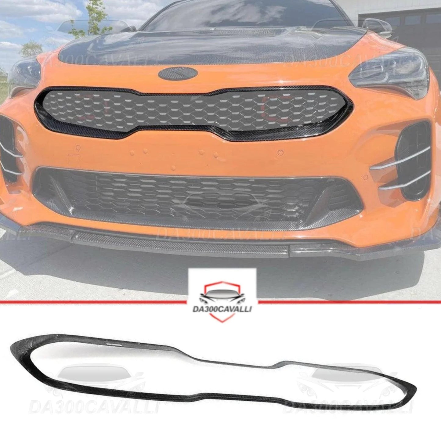 contorno-griglia-frontale-kia-stinger-gt-ex-hatchback-2018-2022-fibra-di-carbonio-da300cavalli-1 - Da300Cavalli