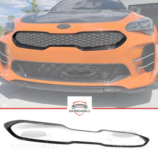 Contorno Griglia Frontale Kia Stinger Gt Ex Hatchback (2018-2022) Fibra Di Carbonio — Da300Cavalli