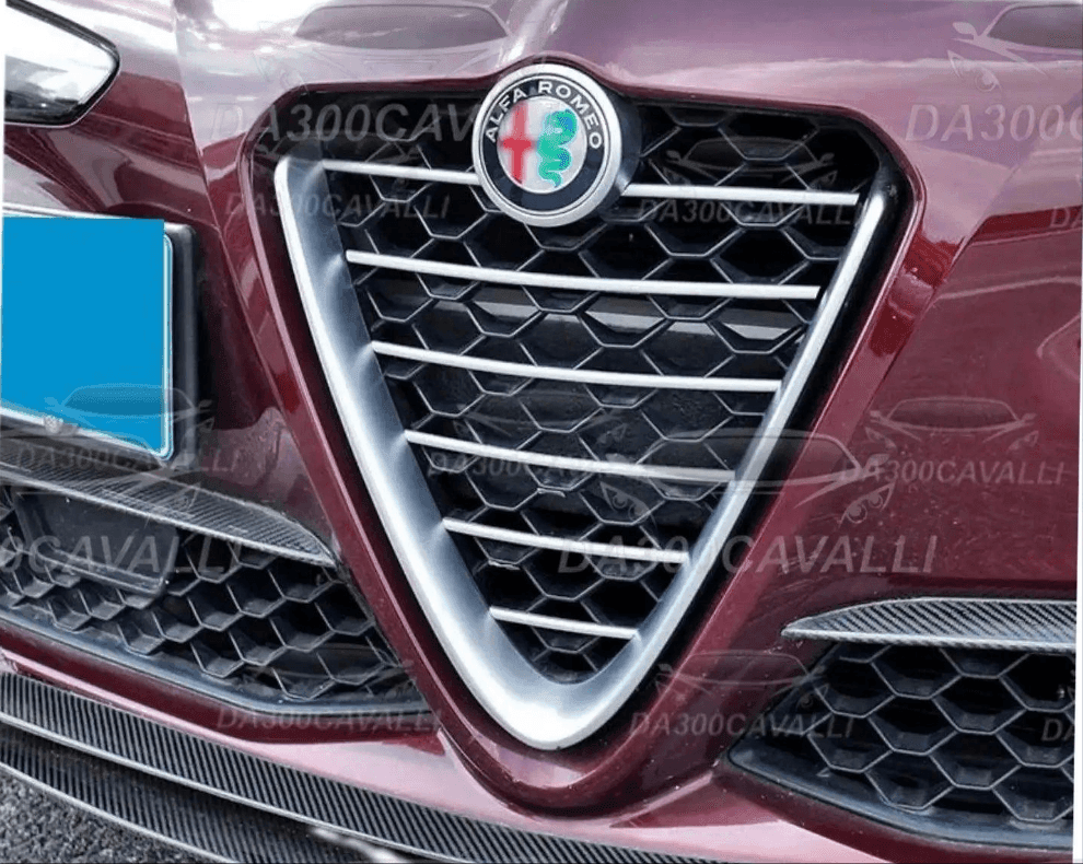 Copertura griglia frontale Alfa Romeo Giulia e Stelvio, tuning Da300Cavalli.