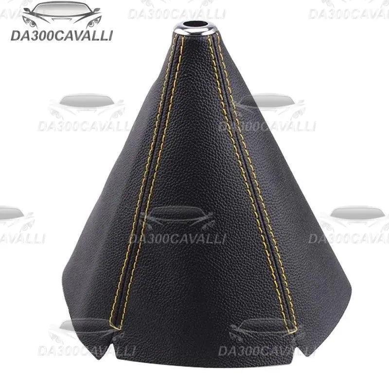 Cuffia cambio 16mm nera con cuciture gialle, accessorio auto tuning Da300Cavalli.