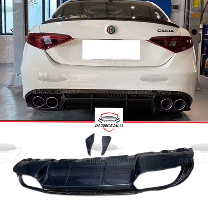 Diffusore Alfa Romeo Giulia (2017-2020) In Fibra Di Carbonio - Da300Cavalli