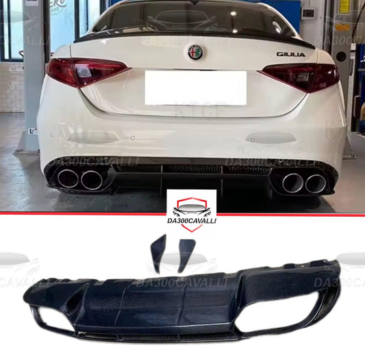 Diffusore Alfa Romeo Giulia (2017-2020) In Fibra Di Carbonio - Da300Cavalli