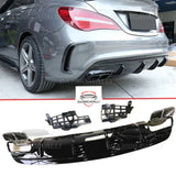 Diffusore Con Terminali Di Scarico Mercedes CLA W117 Fibra Di Carbonio