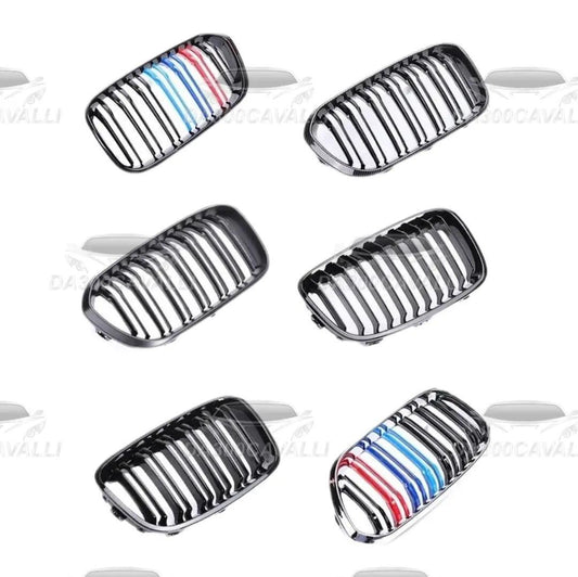 Griglie anteriori cromate e nere per BMW Serie 1 F20 F21 2012-2019, ricambio tuning auto