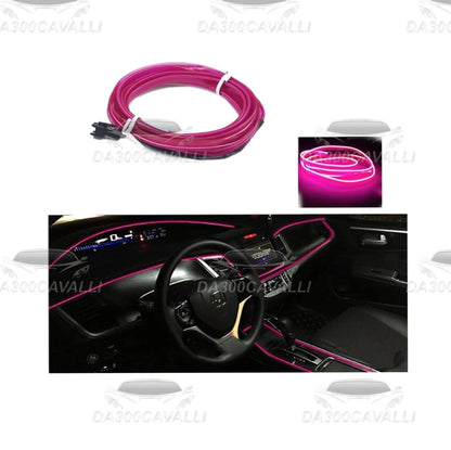 LED fibra ottica rosa per cruscotto auto, tuning interno, Da300Cavalli