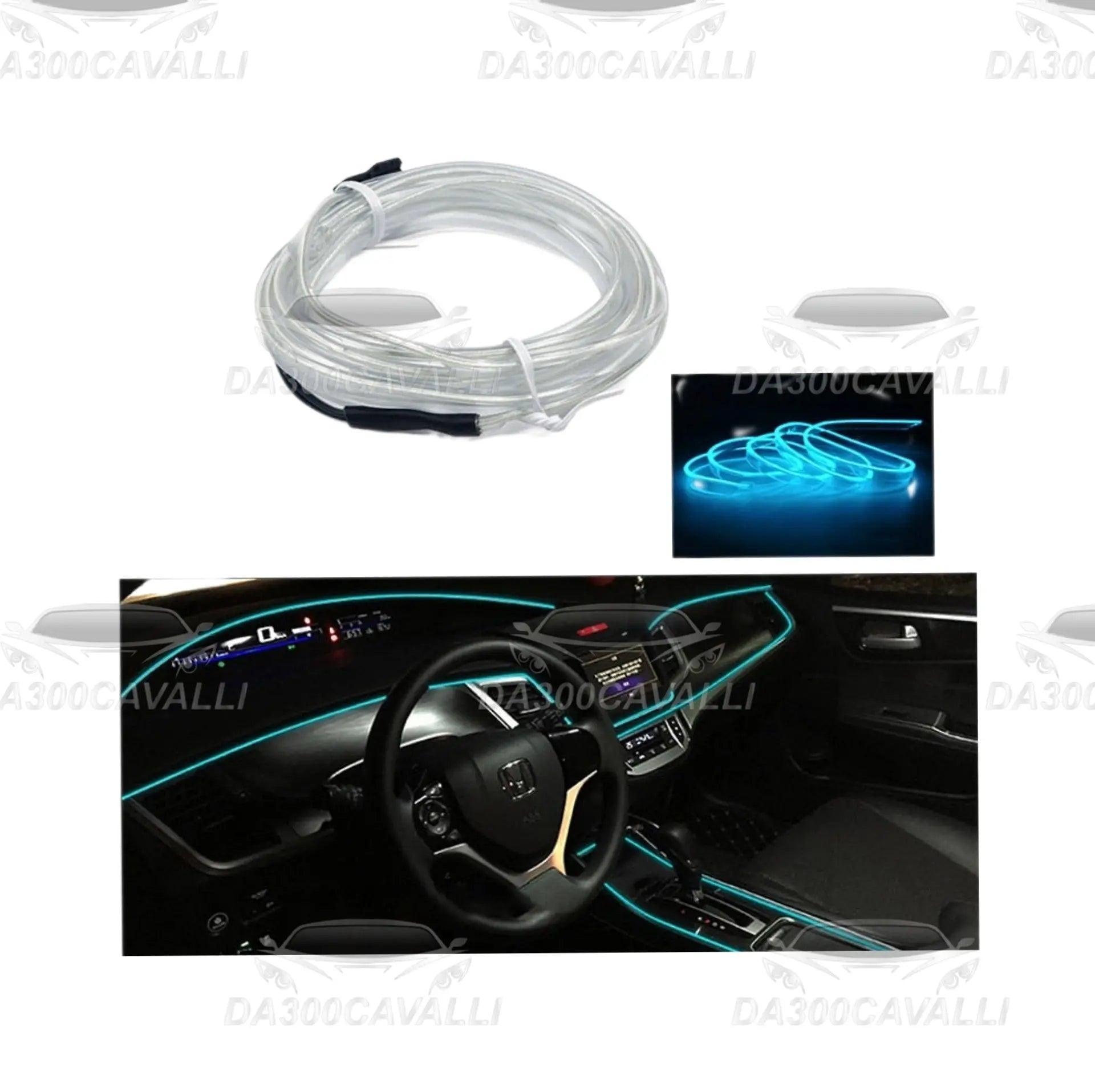 Fibra ottica LED per cruscotto auto, illuminazione blu, tuning Da300Cavalli.