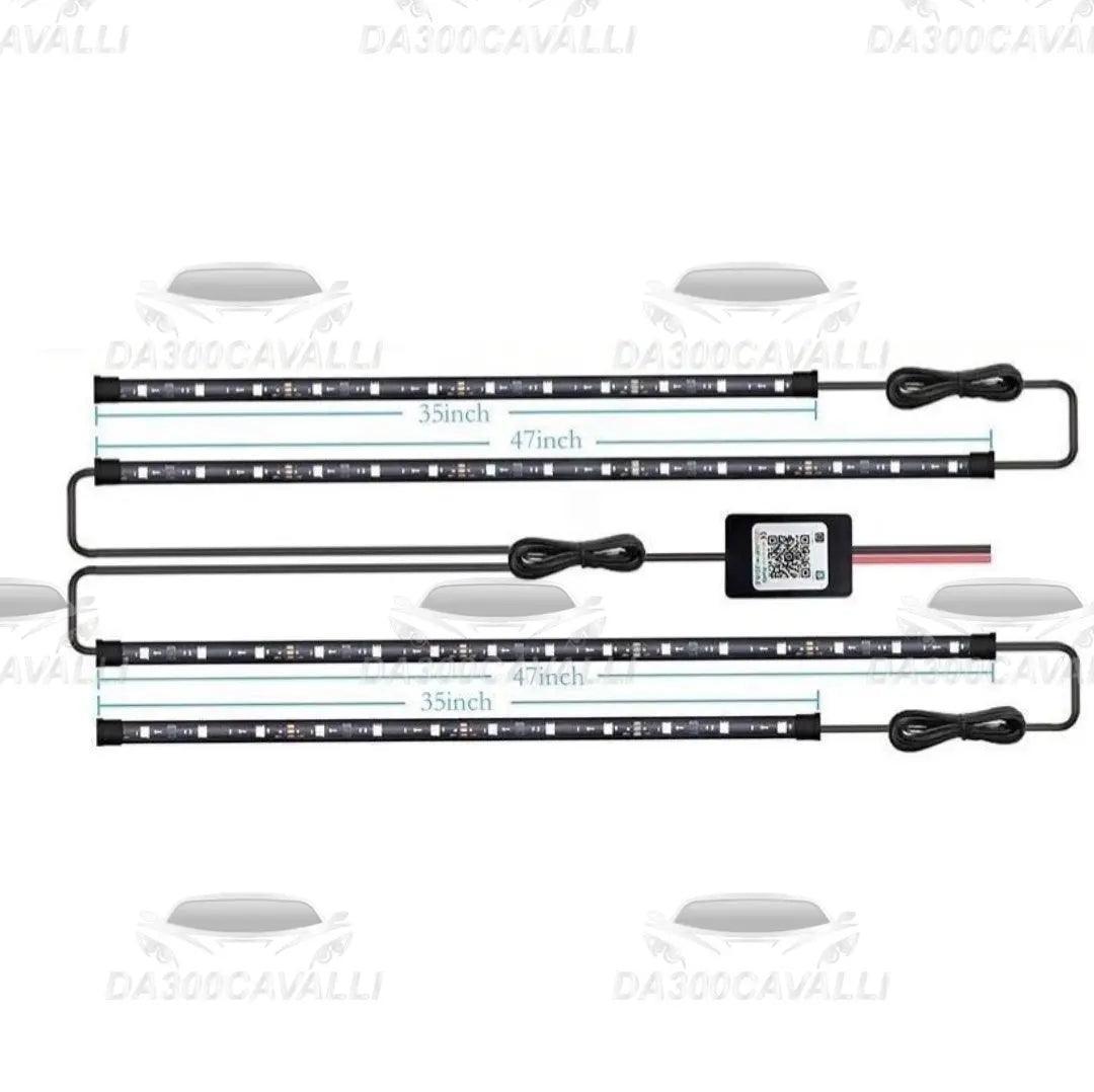 Kit 4 strisce LED per sottoscocca auto Da300Cavalli, lunghezze 35 e 47 pollici, tuning