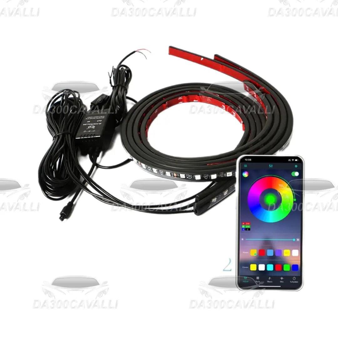 Kit LED per sottoscocca auto 4 pezzi controllabile da smartphone, Da300Cavalli tuning