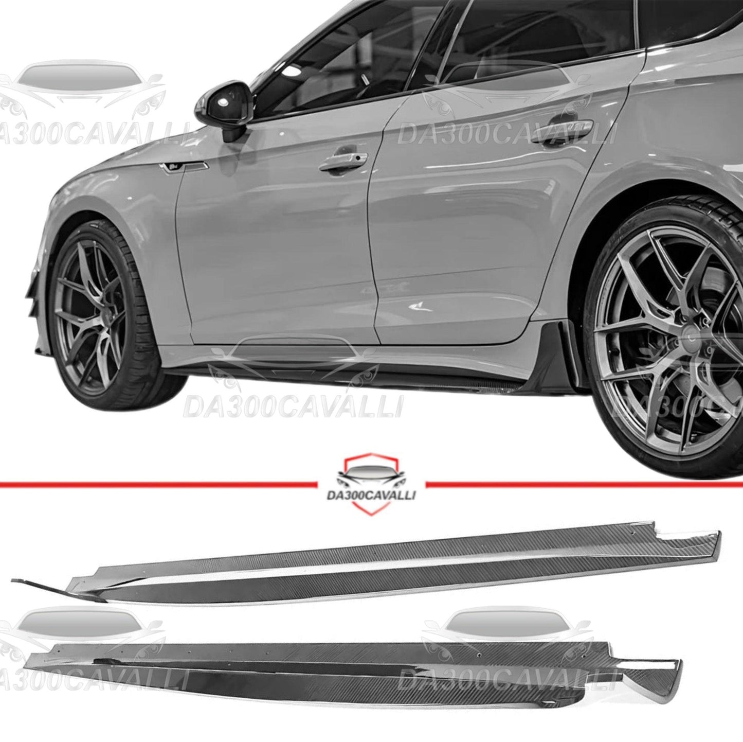 Minigonne Audi A5 S-Line S5 Sportback Sedan Fibra Di Carbonio (2020-2021) - Da300Cavalli
