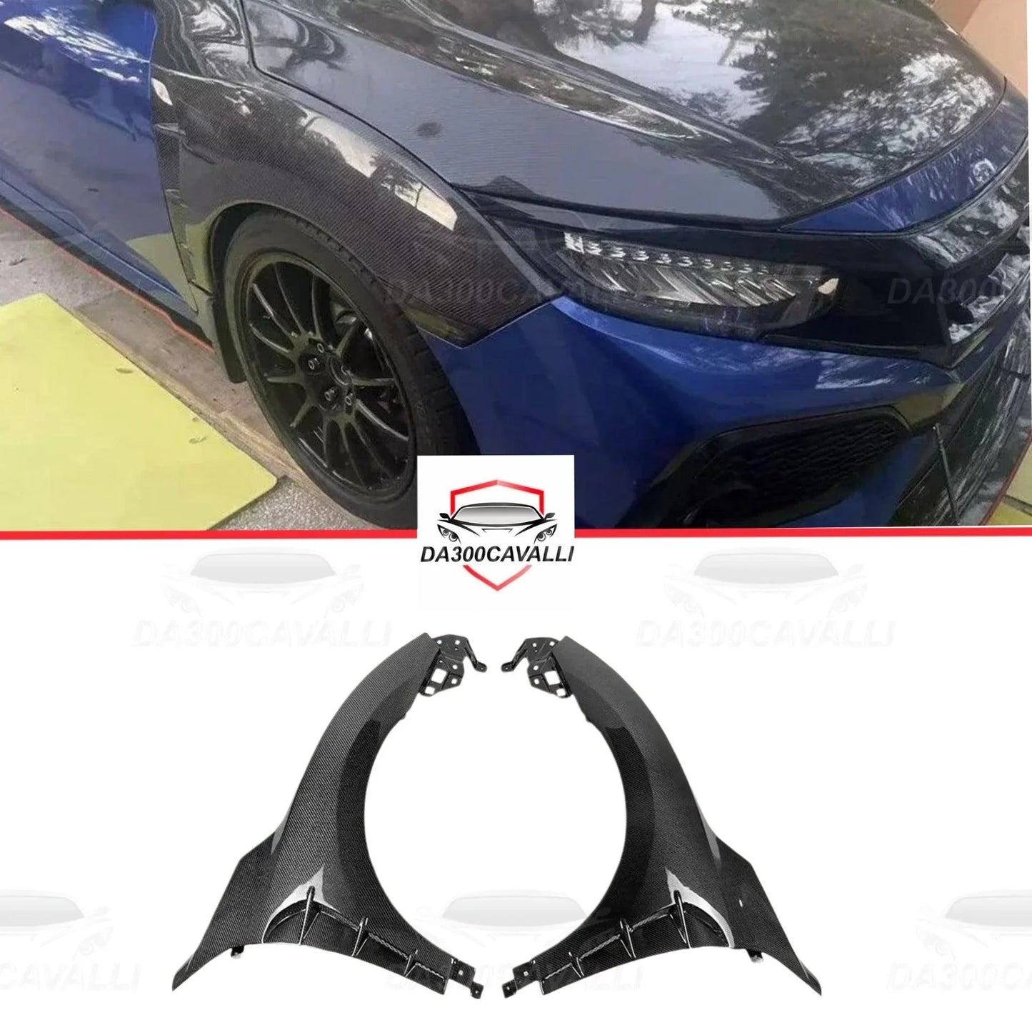 parafanghi-honda-civic-2015-2022-fibra-di-carbonio-da300cavalli-1 - Da300Cavalli