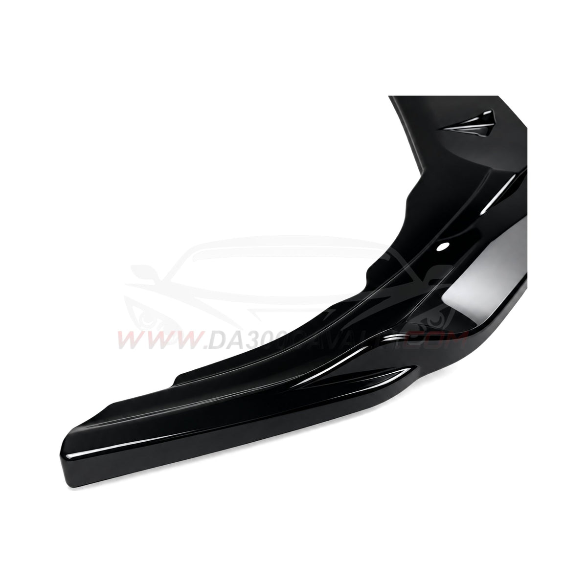 Dettaglio dell'estremità dello splitter Volkswagen Golf 8.5 R dal 2024 in ABS nero lucido — Da300Cavalli