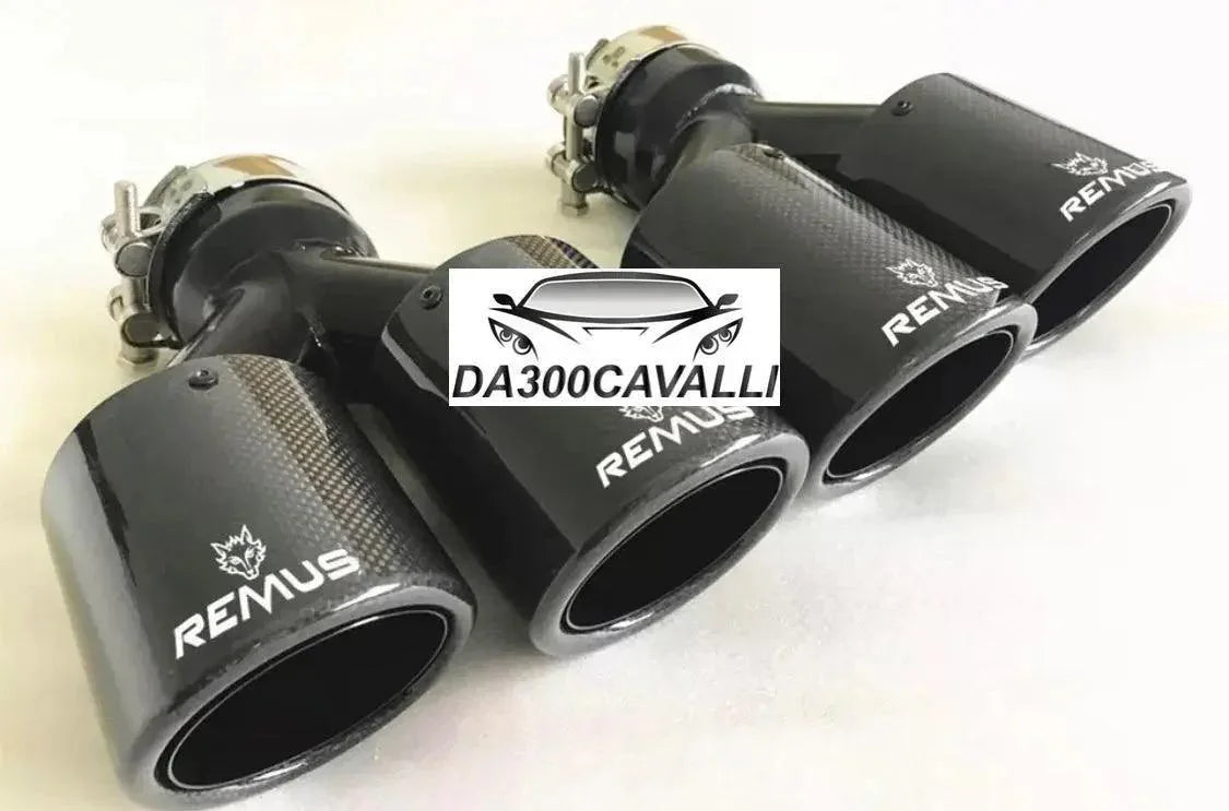 Terminale Doppio Remus Fibra Di Carbonio — Terminali Scarico Premium — Da300Cavalli