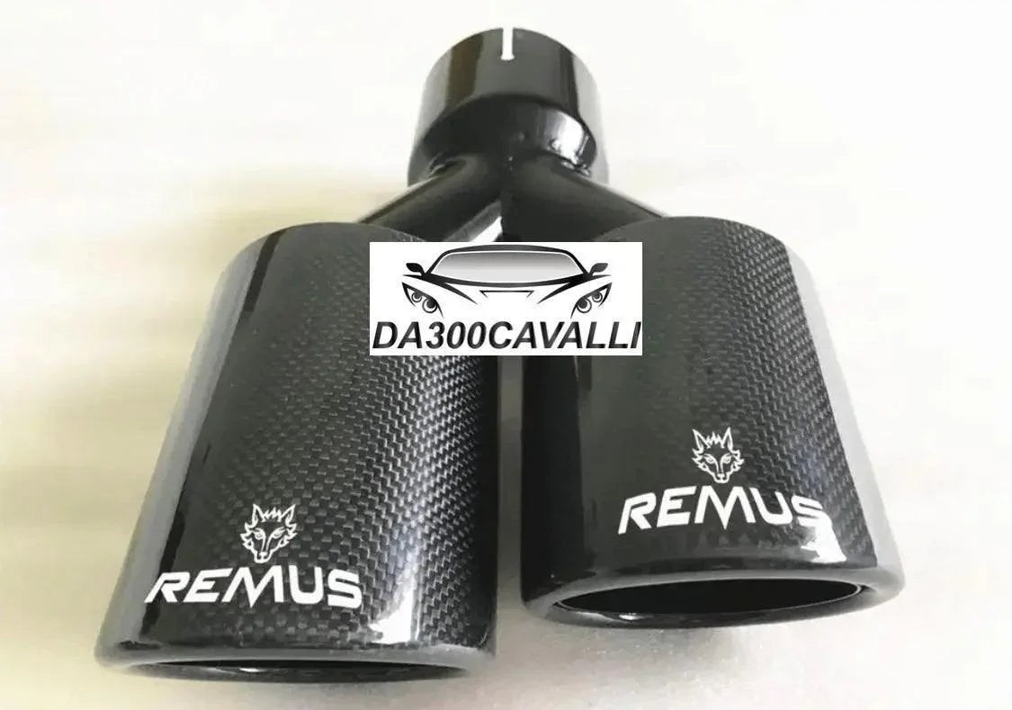 Terminale Doppio Remus Carbonio — Vista dettaglio — Da300Cavalli