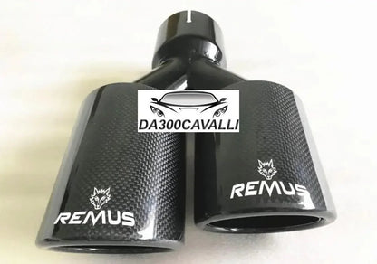 Terminale Doppio Remus Carbonio — Vista dettaglio — Da300Cavalli