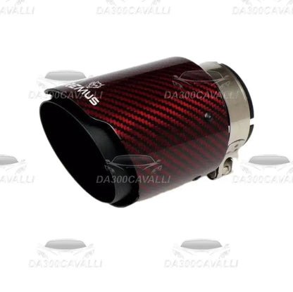 Terminale Remus Fibra Di Carbonio Rosso Lucido — Premium Scarico — Da300Cavalli