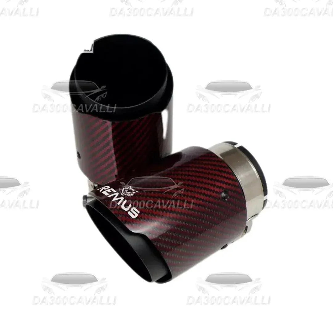 Terminale Remus Carbonio Rosso — Vista dettaglio — Da300Cavalli