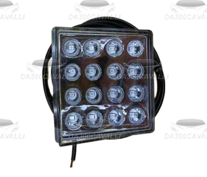 Terzo stop LED quadrato con 16 luci, cablaggio nero, ricambio auto tuning Da300Cavalli