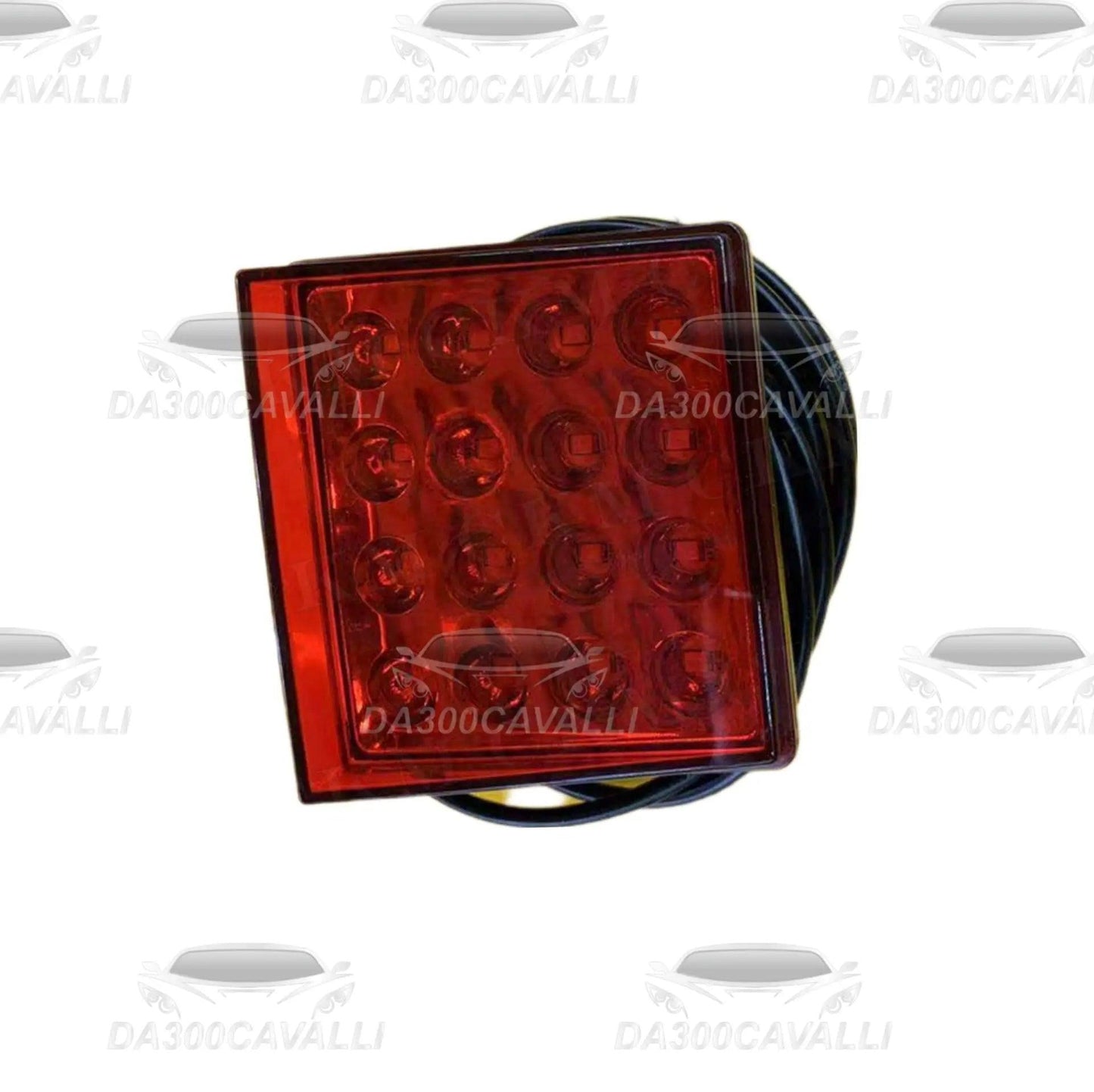 Terzo stop LED quadrato auto, luce rossa tuning ricambio Da300Cavalli con cavo nero