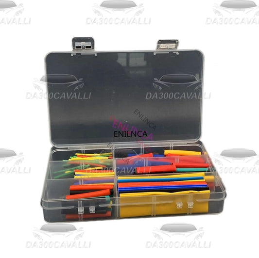 Set di tubi termorestringenti colorati in scatola plastica, accessori tuning auto Da300Cavalli