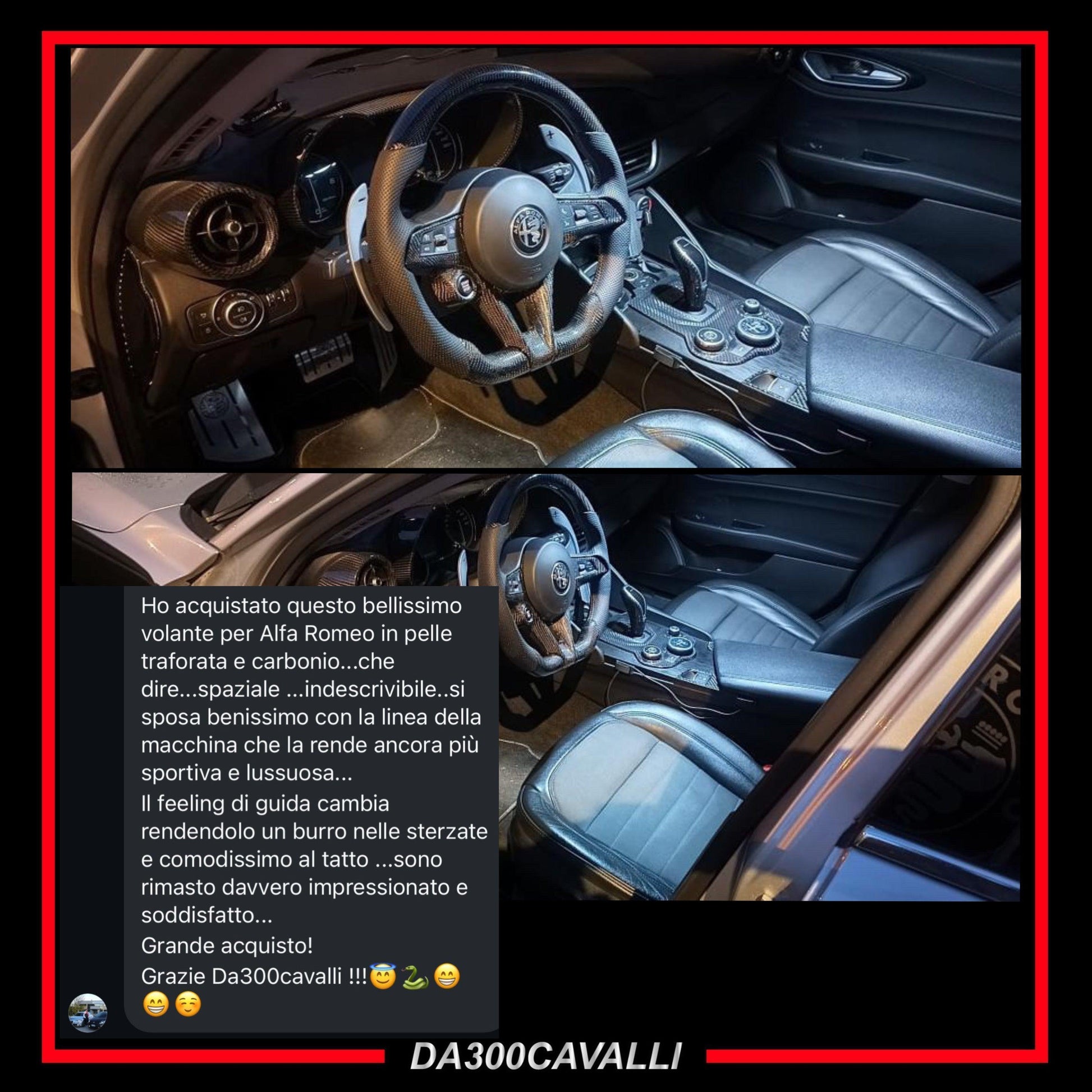 Volante Fibra Di Carbonio Alfa Romeo Giulia - Da300Cavalli