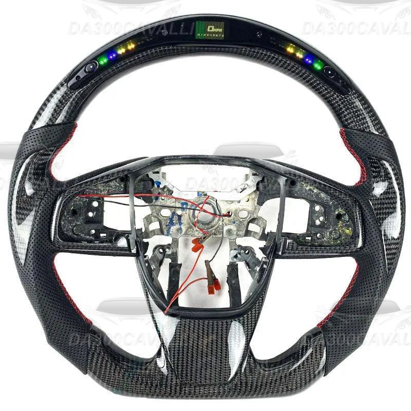 volante-in-fibra-di-carbonio-con-led-honda-civic-2016-2023-da300cavalli-1 - Da300Cavalli