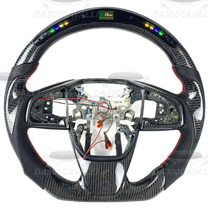 volante-in-fibra-di-carbonio-con-led-honda-civic-2016-2023-da300cavalli-1 - Da300Cavalli