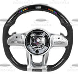 Volante Mercedes Classe A/B/C/E/S/G/Glc/Gle C63 E63 S63 (2010-2023) In Pelle E Carbonio Con Led
