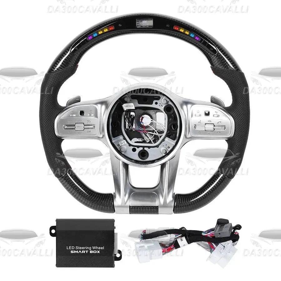 volante-mercedes-classe-abcesgglcgle-c63-e63-s63-2010-2023-in-pelle-e-carbonio-con-led-da300cavalli-2 - Da300Cavalli